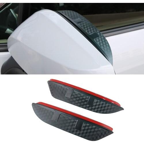 For Toyota Crown 2005-2021 Auto Car Side Rear View Mirror Rain Visor Carbon Fiber Texture Eyebrow Sunshade Guard Cover Shield