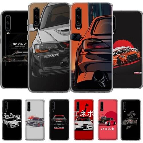 Cool Japan JDM Sports Car Comic Phone Case For Huawei P40 P30 P20 P10 Mate 30 20 10 Pro Lite P Smart Z 2019 Plus Art Cover Soft
