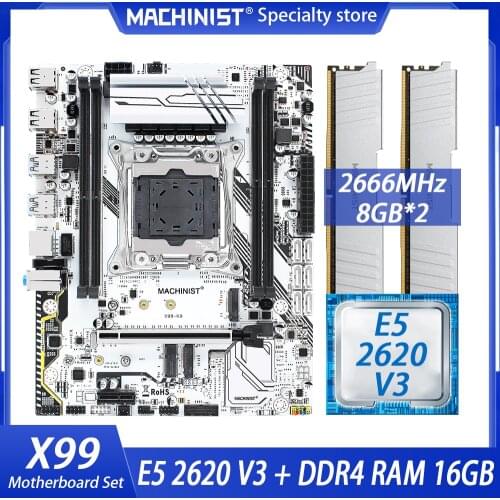 MACHINIST X99 motherboard LGA 2011-3 set kit with 2*8GB DDR4 RAM Memory and XEON E5-2620 V3 Processor NVME M.2 SATA 3.0 X99-K9