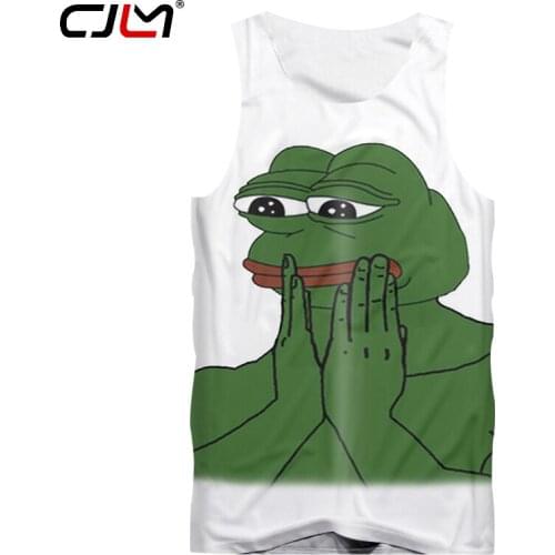 CJLM Mens Casual Tank Top Fashion Print Frog 3D Vest Man Singlets Homme Bodybuilding Fitness Sleeveless Undershirts Shirt