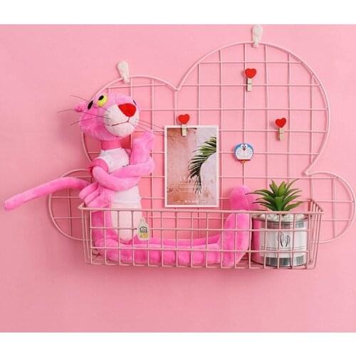 Metal Decorative Wall Shelf Nordic Cloud Shape Mesh Wire Photo Frame Display Picture Holders Bathroom Kitchen Cabinet Organizer