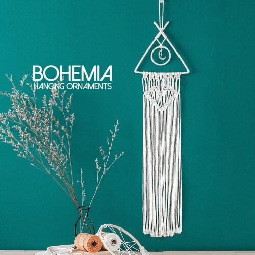 MIAMOR 2 Styles Boho Makramy Interior Design Makrama Fiber Art Triangle Dreamcatcher Home Wall Hanging Decor Accessories Gift