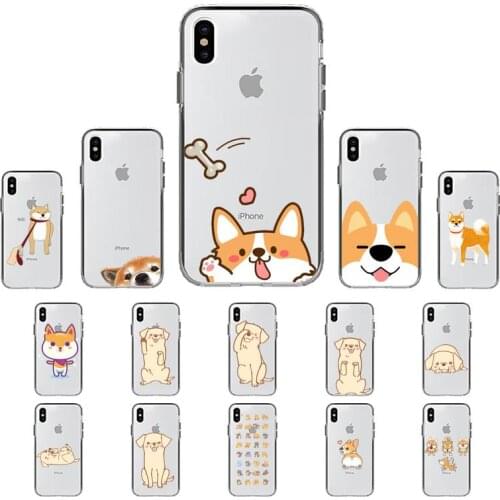 FHNBLJ Cartoon Shiba Inu Corgi dog Phone Case for iPhone 11 12 pro XS MAX 8 7 6 6S Plus X 5S SE 2020 XR case