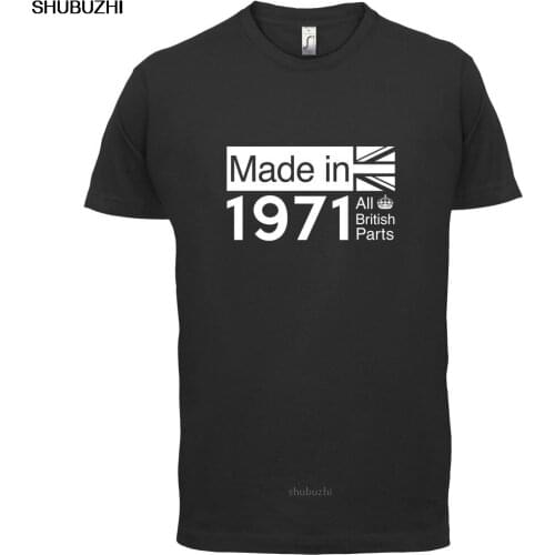 1971 British Parts - 45th Birthday - Mens T-Shirt- Gift - PresentMans Unique Cotton Short Sleeves O-Neck T Shirt sbz8514