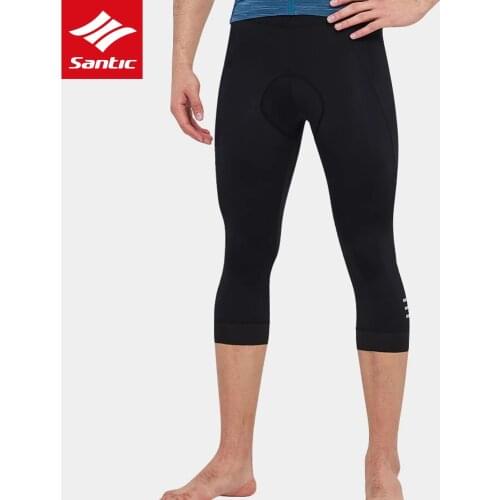 Santic Men Summer Cycling Pants Mountain Bike Cycle Jersey Cropped Pants Shorts Reflective Tight Mens Cycling Pants
