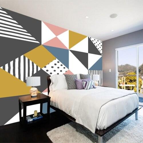 Custom any size 3D wall mural wallpapers Modern fashion geometric pattern Origin stripe 3D Perspective Wall Sticker YBZ116