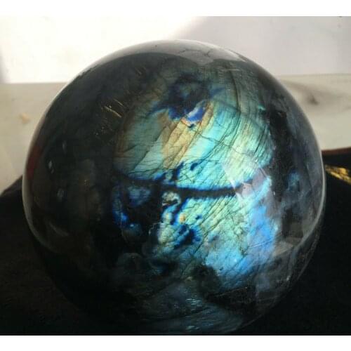 Natural The labradorite Quartz Crystal Sphere Ball Healing