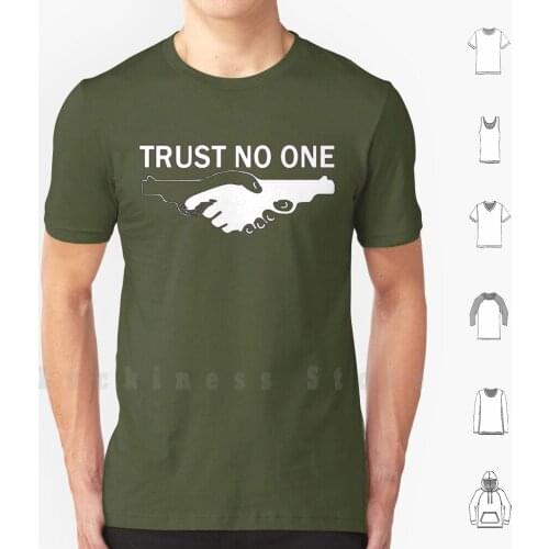 Trust No One! T Shirt DIY Cotton Big Size 6xl The X Files Txf Gillian Anderson David Duchovny Fox Mulder Dana Scully Mulder