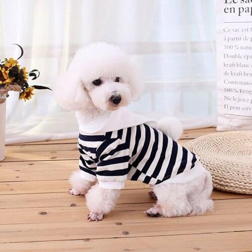2019 Dog Clothes for Small Dogs Spring Cotton Hoodies for Chihuahua French Bulldog Outfit Striped Soft Coat for Yorkshire Puppy