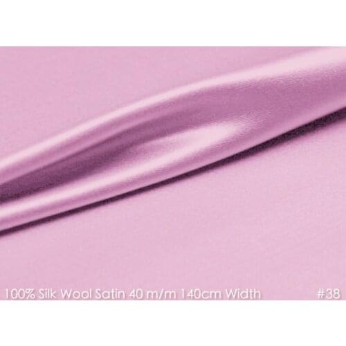 SILK WOOL SATIN 140cm width 40mm/28%Silk+72%Wool Satin Fabric High Quality Boutique Dresses Cloth 38 Peach Pink