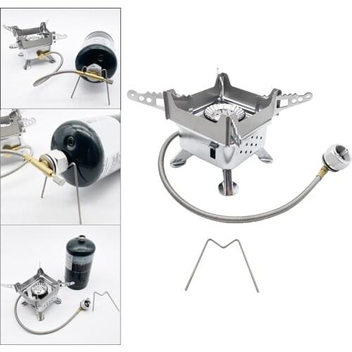 Wind-Resistance Camp Stove, Folding Camping Backpacking Butane Burner Stove for Outdoor Cooking Cooker with Piezo Ignition