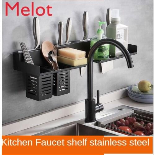 Kitchen sink sink faucet rack hanging basket sponge drain rack sink storage rack rag rack