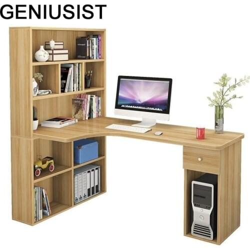 De Oficina Desk Bureau Meuble Bed Tray Office Furniture Infantil Dobravel Laptop Mesa Tablo Computer Table With Bookshelf