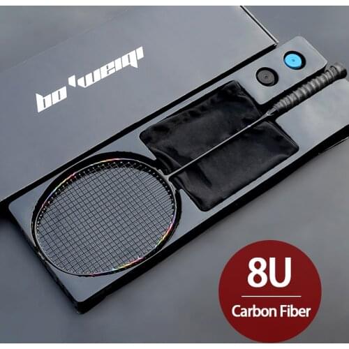 Super Light 8U Full Carbon Fiber Badminton Rackets With Bags String Professional Racket Strung Padel Sports For Adult Kids