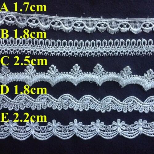 1.8cm/2.2cm/2.5cm top quality water soluble polyester yarn embroidery plain white flora lace trim,RS180116F