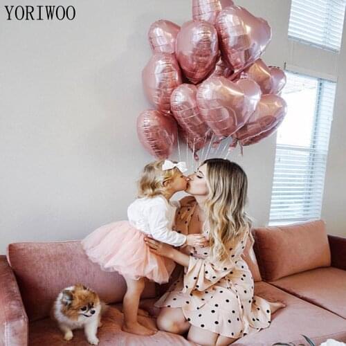 YORIWOO 10pcs 18inch Rose Gold Foil Helium Balloons Heart Wedding Decorations Babyshower Favors Birthday GiftBachelorette Party