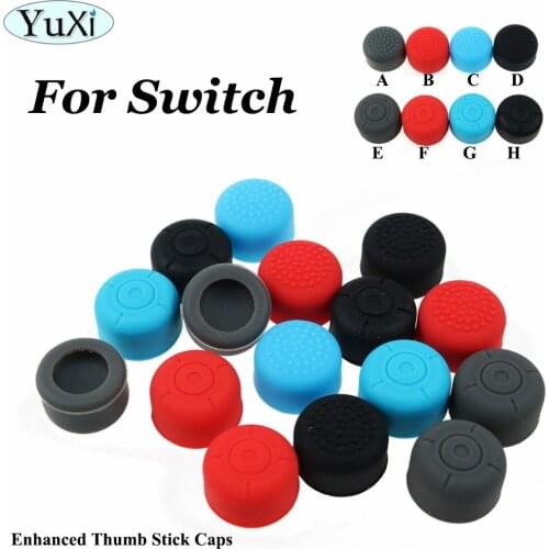 YuXi 2pcs Silicone Thumb Grip Caps Joypad Analog Joystick Cover Case For Nintend Switch NS Controllers Joy-Con Thumb Grip Stick