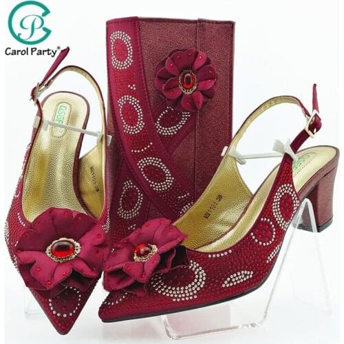 2020 New ins fashion Shoes and Bag Sets Italian design Matching Bags with High Quality Women for Party and wedding in high heel