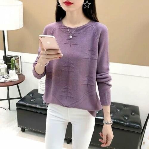 Autumn Winter Clothes Sweater Women O-neck Sweaters Solid Color Knitted Pullover Oversized Loose Casual Lady Jumper Y593