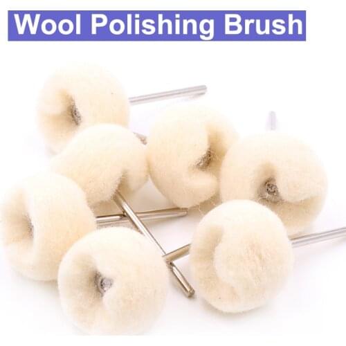 10pc 2.35/3mm Wool Polishing Brush Dremel Accessories Grinding Buffing Wheel Grinder Brushes for Drill Rotary Tool Accessories