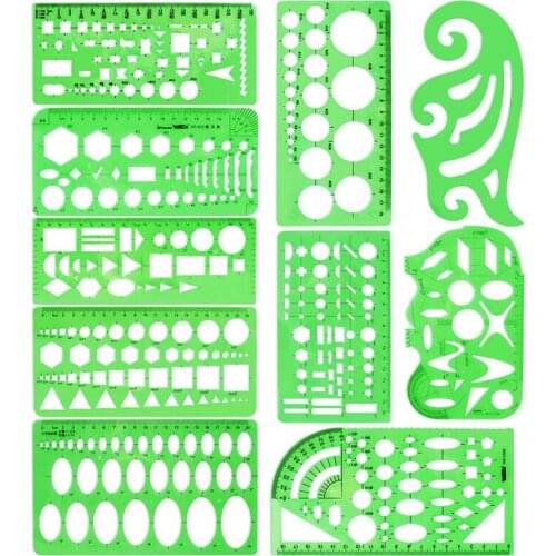 10 Pcs Measuring Plastic Templates Circle Template Geometric Drawing Templates Building Jewelry Design Formwork Rulers