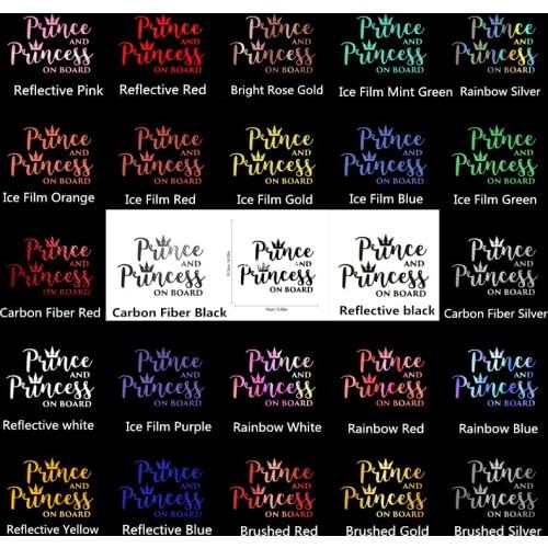 15*10.3cm Car Sticker Prince and Princess On Board Car Sticker and Decal Car Styling Body Window Vinyl Sticker Auto Accessories