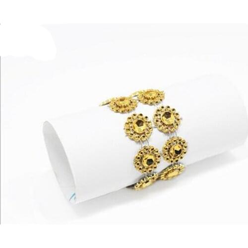 20Pcs/lot European Style Handmade Plastic Sunflower Rhinestone Wrap Napkin Ring Napkin Buckle For Home Hotel Wedding Supplies