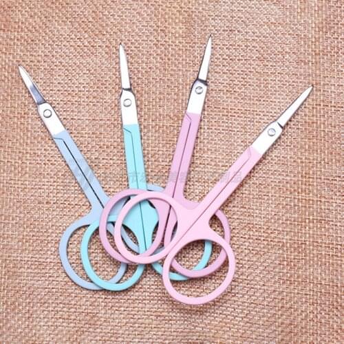 4 Colors Stainless Steel Small Nail Tools Scissor Manicure For Eyebrow Nose Eyelash Cuticle Scissors Curved Pedicure Makeup Tool