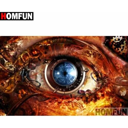 HOMFUN Full Square/Round Drill 5D DIY Diamond Painting "Eye machine" 3D Diamond Embroidery Cross Stitch Home Decor A20119