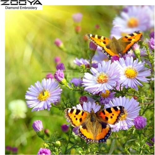 DIY Diamond Embroidery Butterflies &Bees & Flowers Diamond Painting Cross Stitch Square Diamond Sets Unfinish Decorative BJ259