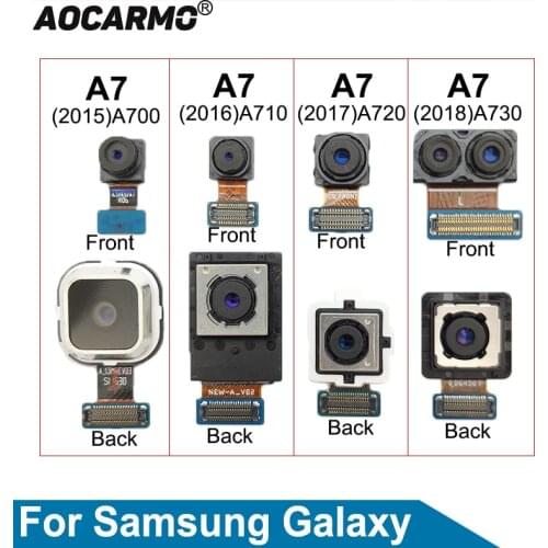Aocarmo For Samsung Galaxy A7 A710 (2016) A720 (2017) A730 (2018) Front Face + Back Rear Camera Module Big Camera Flex Cable