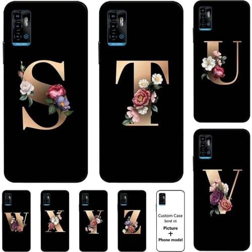 Flower 26 English Name Letters Custom Initial Case For ZTE Blade A71 BLade 11 Prime Phone Cover