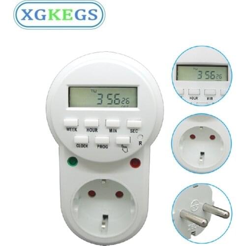Digital Timer EU Russian Electronic Smart Outlet 220V 16A 7 Day 12/24 Hour Programmable Timing Socket Kitchen Fish Timer