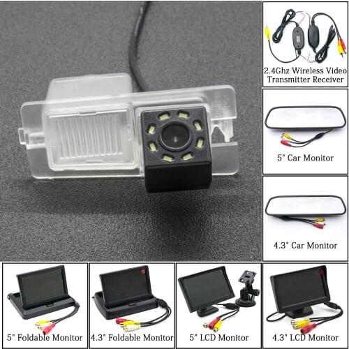 8LED Car Rear View Camera Backup 5 inch Parking Monitor Wireless Kit For SsangYong Ssang Yong Rexton Kyron Korando Actyon Rodius
