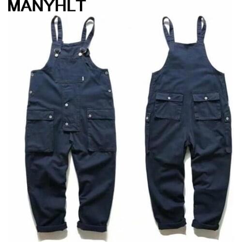 Mens Clothing In Spring And Autumn Fashion Jumpsuit Overalls Pants Suspender Wide Leg Casual Loose Trousers Streetwear