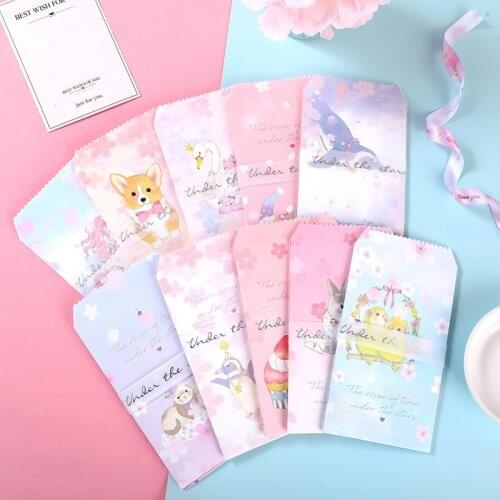 10pcs Cartoon Animal Envelope Student Stationery Wedding Birthday Party Blessing Greeting Card Gift Decoration Envelope 11*20cm