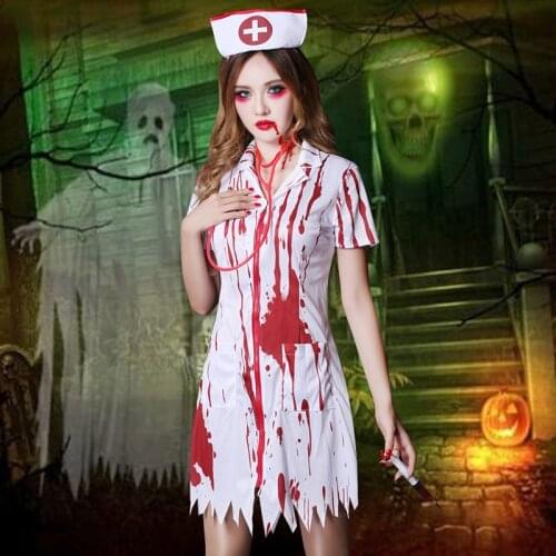 Brands WYB Cosplay costumes In accordance with the special dance bloody Halloween party dance dress uniform nurse