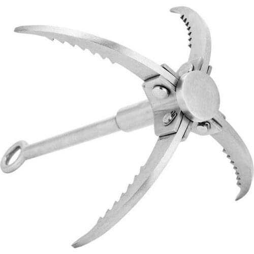 Climbing Hook Safety Portable Stainless Steel Gravity Hook Foldable Grappling Claw Outdoor Climbing Accessories 350-400 Kg