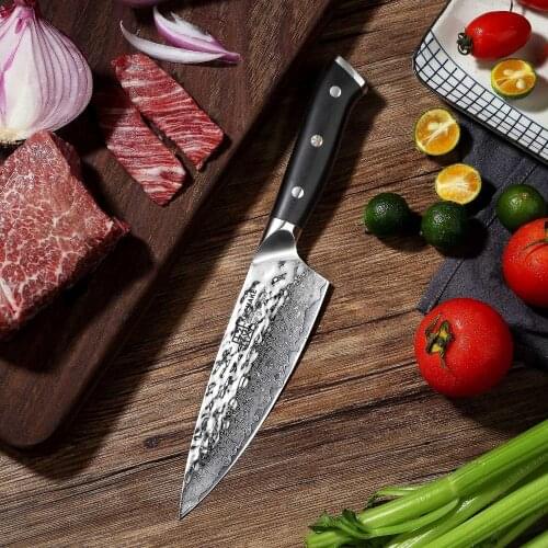 SUNNECKO 6.5" inch Kitchen Chefs Knife Christmas Gift Japanese Damascus AUS-10 Steel Sharp Blade 60HRC G10 Handle Cutting Tools
