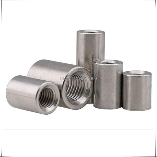 M12 Stainless Steel 304 Inner Thread Round Rod Coupling Nut 10pcs/lot