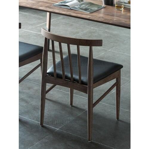 Pewter Solid Wood Dining Chair Ox Horn Chair Designer Original Leisure Computer Desk Single Chair