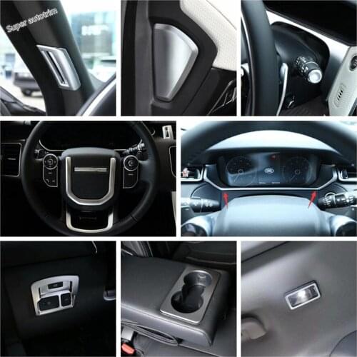 Lapetus Matte Interior Refit Kit Pillar A Air AC / Headlamps / Dashboard Cover Trim For Land Rover Range Rover Velar 2018 - 2021