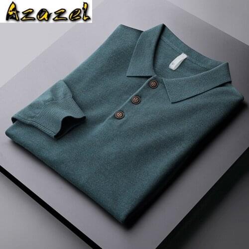 Azazel Mens Sweater Autumn And Winter Luxury Solid Color Business And Casual Knitted Sweater Male Keep Warm Plus Size 3XL