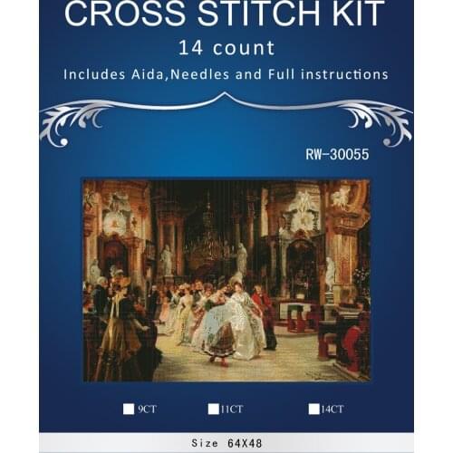 Top Quality Lovely Hot Sell Counted Cross Stitch Kit Old World Holiday Ornaments Similar DMC RW-30055 family dance
