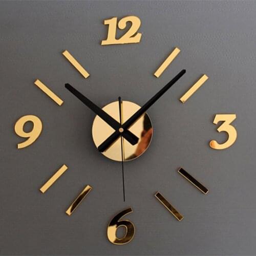 Modern Numbers DIY Adhesive Wall Clock Sticker Living Room Office Hanging Decor
