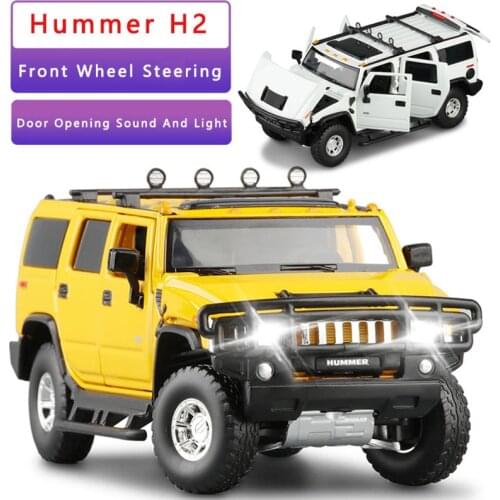 New Hummer H2 Steering Shock Absorber 1:32 Alloy Car Model Open Door Boy Toy Car Collection Decoration Simulation Car Model Gift