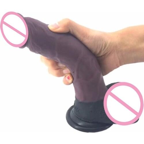 Huge silicone realistic dildo with suction cup sex toys for women lesbian flirt masturbate stitching color pink big penis