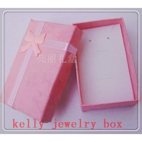 Wholesale 24pcs/Lot Pink Paper Jewelry Box 5x8x2.5cm Necklace Earrings Pendant Display Packaging Boxes Favor Jewelry Gift Box