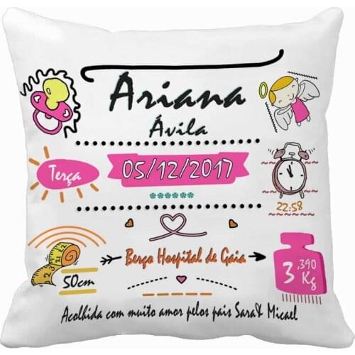 Personalized Baby Birth Data Printed Pillowcase Can Choose Color Any Language Could Be Put Perfect Gift for Baby