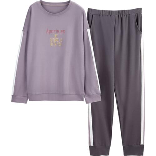 Sleepwear Cotton Big Size Women Pajamas M L XL 3XL 4XL 5XL Cotton Pajama Set Pink Flamingo Printing Plus Size Cotton Home Suits